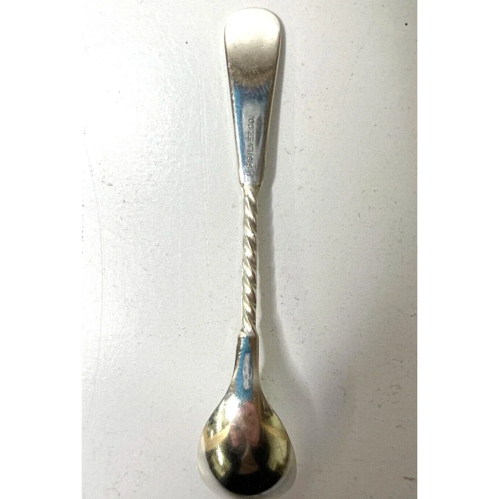 Vintage US Silver Co. Classic 4.2'' in Twist Demitasse Souvenir Coffee Spoon